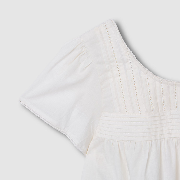 여 아일렛 반팔 파자마 셔츠