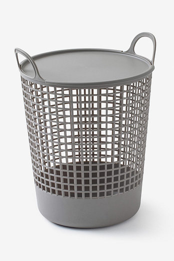 JAJU 뚜껑 원형 세탁 햄퍼_39x39x53cm_그레이 | 신세계V