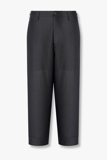 Yohji Yamamoto [HOMME] 레이온 블렌드 버튼 헴 팬츠 | 신세계V