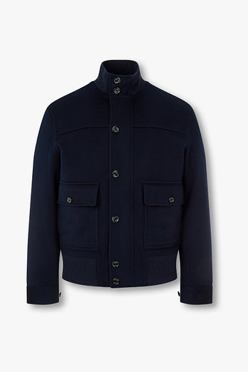 LARDINI 울 블렌드 크롭 블루종 | 신세계V