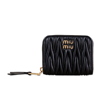MIU MIU 미우미우 마테라세 지퍼 동전 여성 카드지갑 블랙 5MM268 AFPP F0002 49340497 | 신세계V