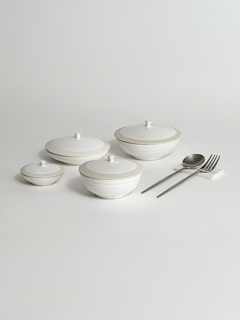 YIDO POTTERY 율 1인 식기세트(뚜껑O) 4P | 신세계V