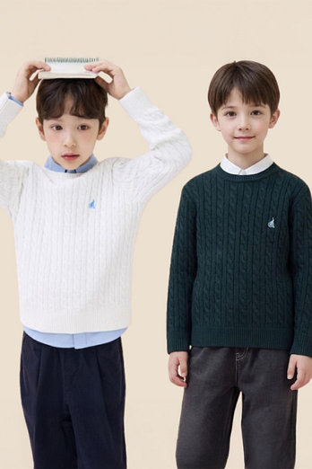 BEANPOLE KIDS [26SS 5%][BEANPOLE KIDS] 26SS [Essential] 클래식 케이블 니트 스웨터 (3종 택1) | 신세계V