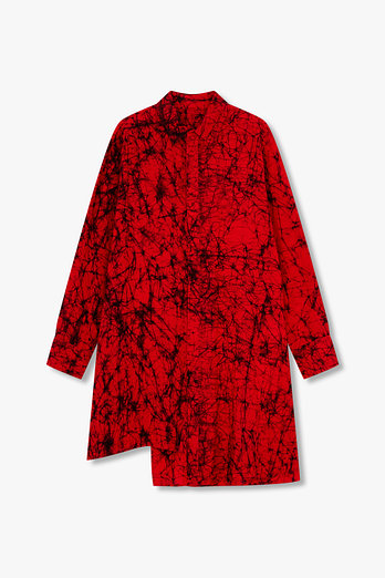 Yohji Yamamoto [FEMME]프린티드 히든 스냅 롱 블라우스 | 신세계V