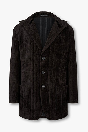 Yohji Yamamoto [HOMME] 디태처블 후드 벨벳 패디드 블레이저 | 신세계V