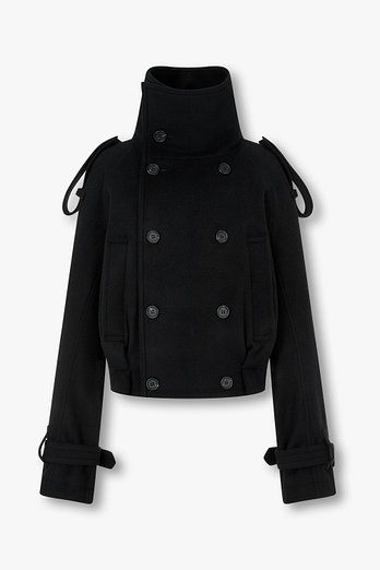 Yohji Yamamoto [REGULATION]하이넥 래글런 더블 자켓 | 신세계V