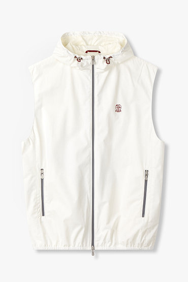 BRUNELLO CUCINELLI(브루넬로 쿠치넬리) 남성 로고 스티치 후드 베스트 | 신세계V