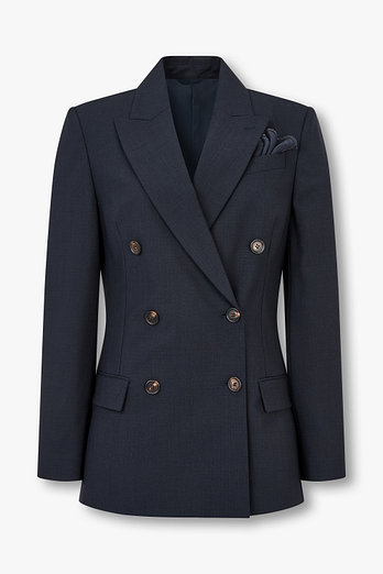 BRUNELLO CUCINELLI 여성 울 블렌드 스트레치 더블 자켓 | 신세계V