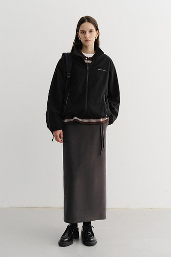 DUNST UNISEX ZIP-UP FLEECE SWEATSHIRT BLACK_UDJU5D135BK | 신세계V