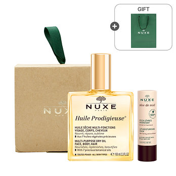 NUXE 눅스 윌 프로디쥬스 멀티 드라이오일 100ml + 레브드미엘 스틱레브르 4g 선물 세트 + 쇼핑백 | 신세계V
