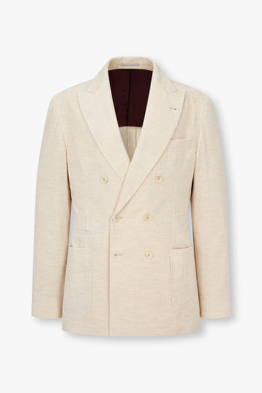 BRUNELLO CUCINELLI(브루넬로 쿠치넬리) 남성 코듀로이 피크트 라펠 더블 자켓 | 신세계V