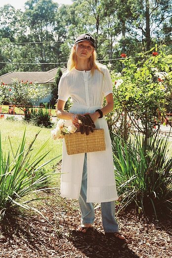 DUNST MAXI SHIRRING DRESS IVORY_UDDR5B228IV | 신세계V