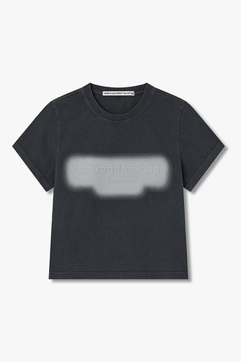 ALEXANDERWANG 엠보싱 로고 슈렁큰 티셔츠 | 신세계V