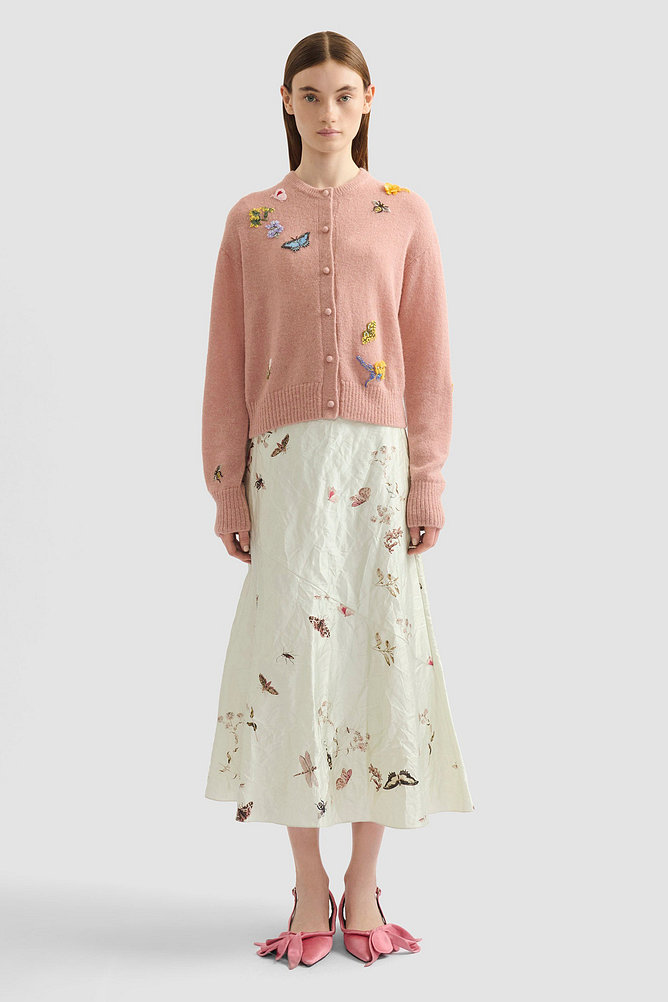 엠블리쉬드 알파카 블렌드 가디건(누드 핑크)