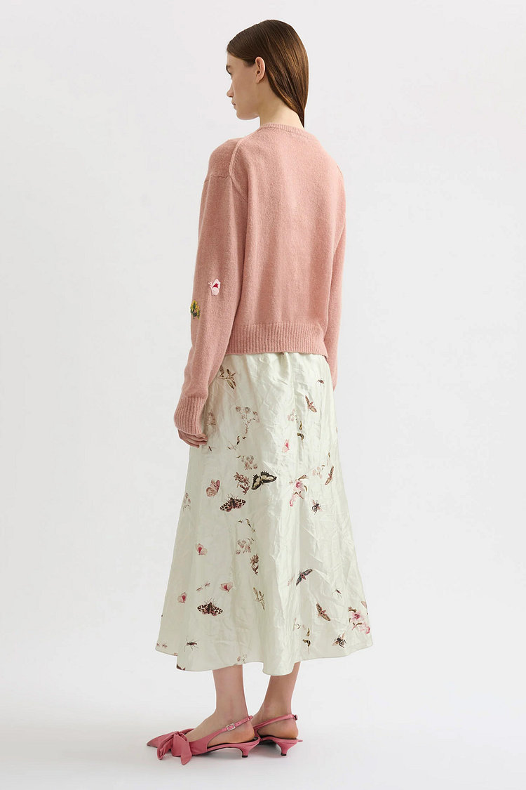 엠블리쉬드 알파카 블렌드 가디건(누드 핑크)