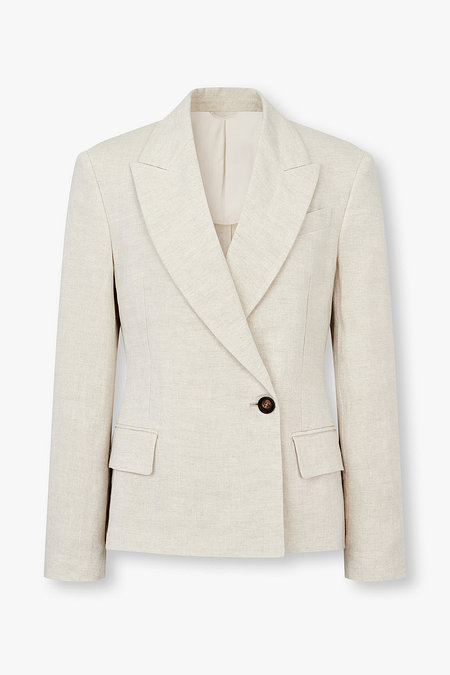 BRUNELLO CUCINELLI 여성 글리터 피크트 라펠 더블 자켓 | 신세계V