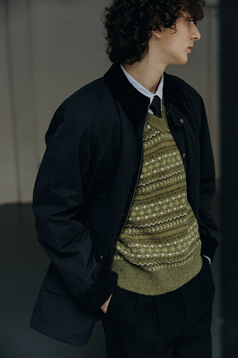 DUNST UNISEX WAXED COTTON HUNTING JACKET NAVY_M_UDJU5C111N2 | 신세계V