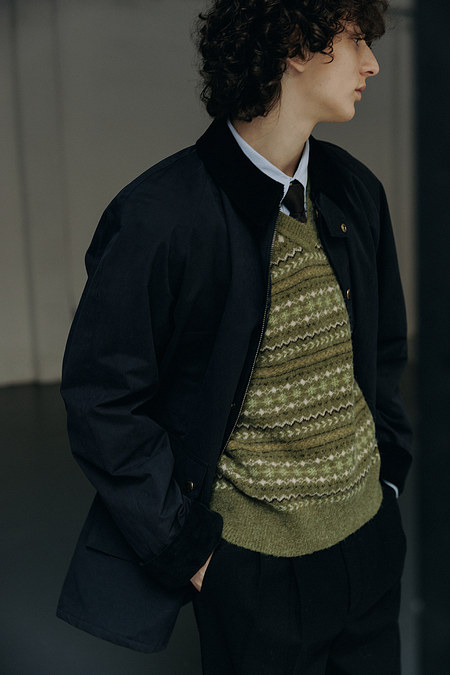 DUNST UNISEX WAXED COTTON HUNTING JACKET NAVY_M_UDJU5C111N2 | 신세계V