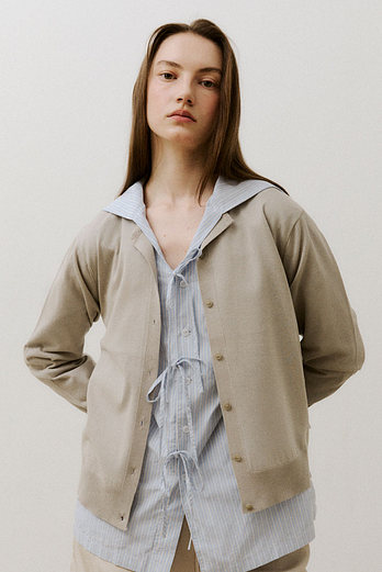 VIS A VIS C/P CARDIGAN KNIT (L.T GRAY) | 신세계V