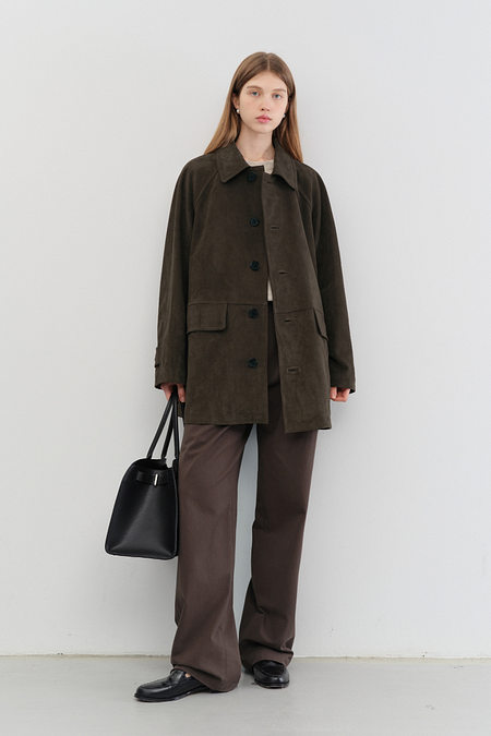 DUNST UNISEX LILY ALTER-SUEDE HALF JACKET ETOUPE KHAKI_UDJA5C102K1 | 신세계V