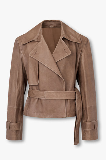 BRUNELLO CUCINELLI 여성 벨티드 레더 라이더 자켓 | 신세계V