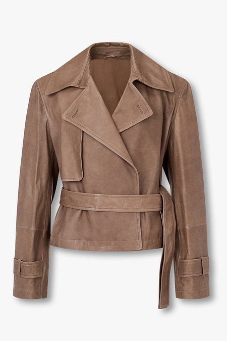 BRUNELLO CUCINELLI 여성 벨티드 레더 라이더 자켓 | 신세계V