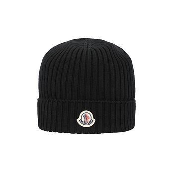MONCLER 몽클레르 3B00006 M1131 999 로고 패치 아동 키즈 비니 (성인착용가능) | 신세계V