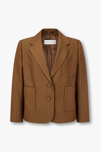 DRIES VAN NOTEN 울 블렌드 크롭 싱글 블레이저 | 신세계V