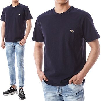 MAISON KITSUNE [명품] 메종키츠네 골드폭스패치 포켓 반팔티셔츠GM00116KJ0008 NA 48078077 | 신세계V