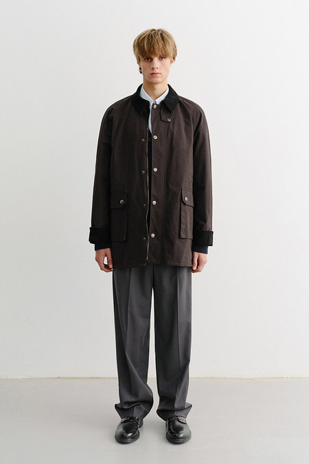 DUNST UNISEX WAXED COTTON HUNTING JACKET BROWN_M_UDJU5C111W2 | 신세계V