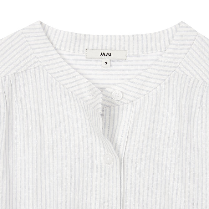 여 리넨 블렌디드 루즈핏 7부 셔츠