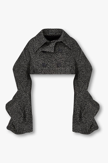 Yohji Yamamoto [FEMME] 볼륨 커프스 크롭 트위드 자켓 | 신세계V