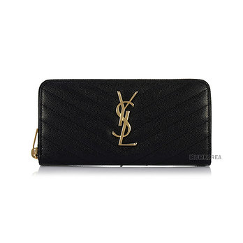 SAINT LAURENT [생로랑] SS26 여성 마틀라세 모노그램 지갑 358094 BOW01 1000 | 신세계V