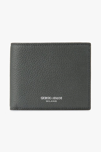 GIORGIO ARMANI 남성 로고 카프 스킨 바이폴드 지갑 | 신세계V