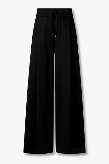 DRIES VAN NOTEN 원 턱 와이드 스웨트팬츠(블랙) | 신세계V