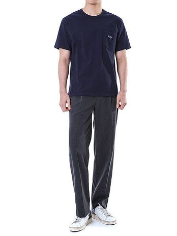 MAISON KITSUNE [명품] 메종키츠네 네이비 패치 반팔티셔츠HM00136KJ0008 NA 48078104 | 신세계V