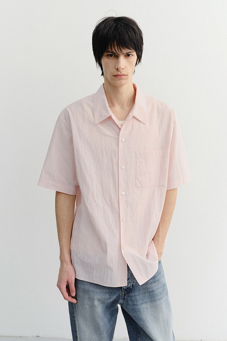 DUNST UNISEX OPEN COLLARED SHIRT SOFT PINK_M_UDSH6B130P1 | 신세계V