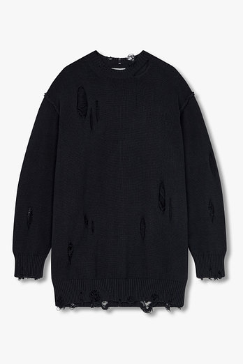 Yohji Yamamoto [HOMME] 디스트로이트 코튼 니트 풀오버 | 신세계V