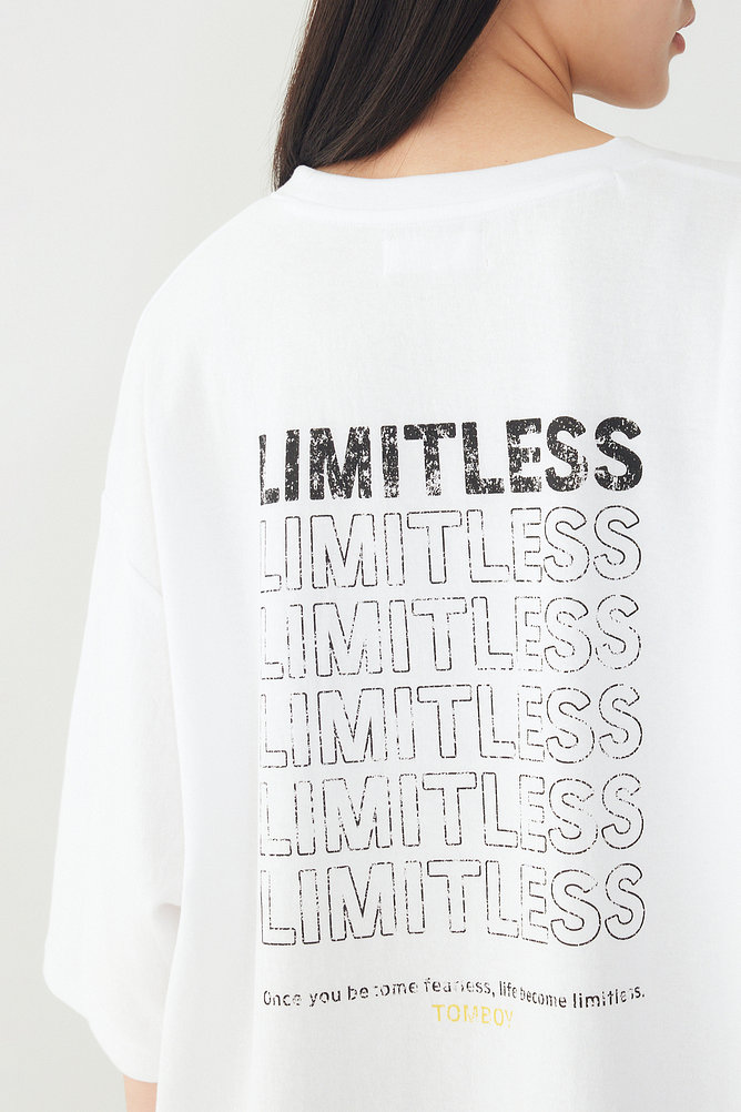 LIMITLESS 양면 그래픽 반팔 티셔츠