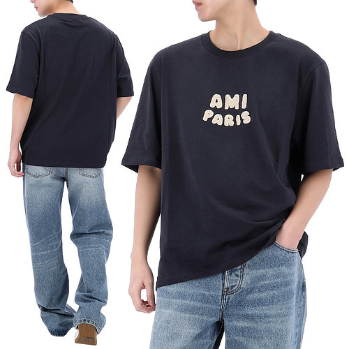 AMI PARIS(아미 파리) [아미] 파리 로고 패치 반팔 티셔츠 UTS075 726 4011 | 신세계V