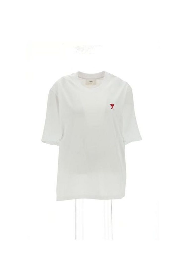 Ami Paris아미 파리 24ss 아미 반팔 티셔츠 Bfuts005 726 100 Wool Gabardine White 