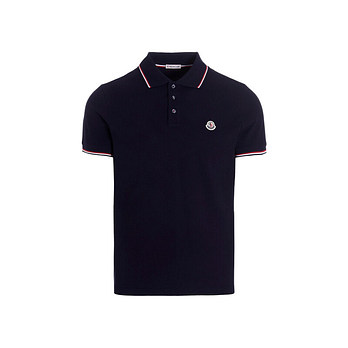 MONCLER [명품] 26SS 로고 패치 삼선 PK 티셔츠 네이비 8A703 00 84556 77X 50033469 | 신세계V