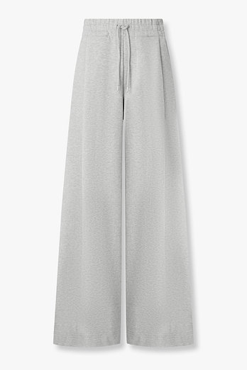 DRIES VAN NOTEN 원 턱 와이드 스웨트팬츠(멜란지 그레이) | 신세계V