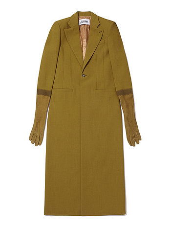 ADEKUVER [JEAN PAUL GAULTIER] 장 폴 고티에 올리브 그린 글러브 디테일 테일러링 울 코트 26/01-W-OU015-W058-89 | 신세계V