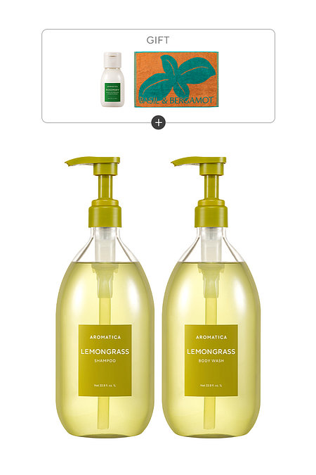 AROMATICA [대용량] 레몬그라스 탈모케어 샴푸 1L & 바디워시 1L 세트 | 신세계V