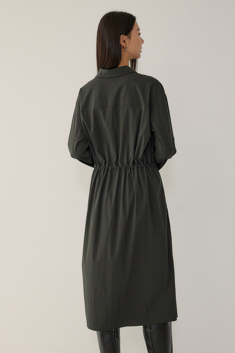 스트레치 레이어드 셔츠 드레스