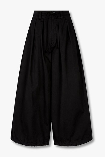 Yohji Yamamoto [FEMME]핀턱 드로스트링 헴 코튼 팬츠 | 신세계V
