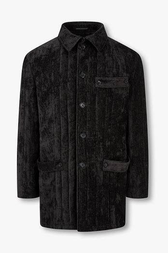 Yohji Yamamoto [HOMME] 벨루어 탭 디테일 패디드 자켓 | 신세계V