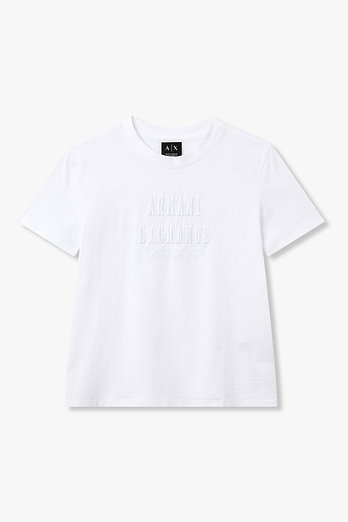 ARMANI EXCHANGE 여성 엠보 로고 크루넥 티셔츠 | 신세계V