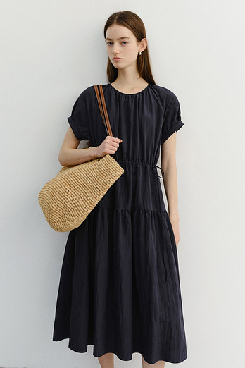 DUNST HALF SLEEVE DRESS DEEP NAVY_UDDR6B222N3 | 신세계V